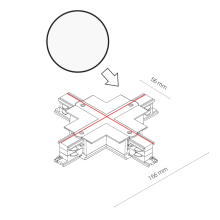 Коннектор X-образный трехфазный врезной Nowodvorski 8678 CTLS RECESSED POWER X CONNECTOR WHITE