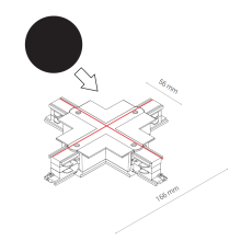 Конектор X-подібний трьохфазний врізний Nowodvorski 8680 CTLS RECESSED POWER X CONNECTOR BLACK