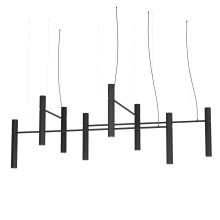 Люстра Pikart Tube chandelier 5299-20 black комплект: 100 см+120 см+150 см+200 см