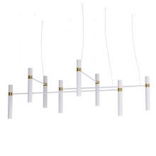 Люстра Pikart Tube chandelier 5299 -15 -gold white комплект: 100 см+120 см+150 см+200 см